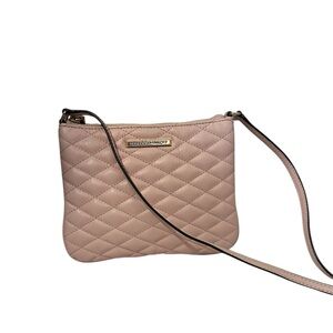 Rebecca Minkoff EUC Light Pink Love Kerry Quilted Leather Crossbody